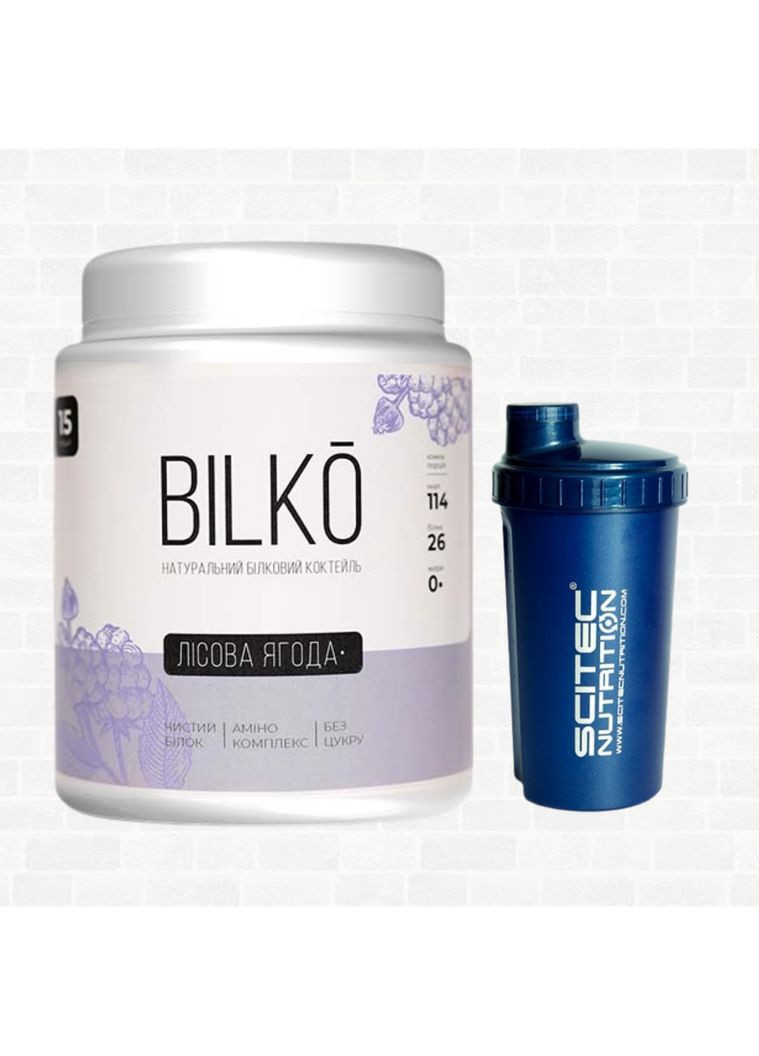 Белковый коктейль изолят для похудения Bilko Польша 450 гр Лесная ягода с Шейкером в комплекте No Brand (370218377)
