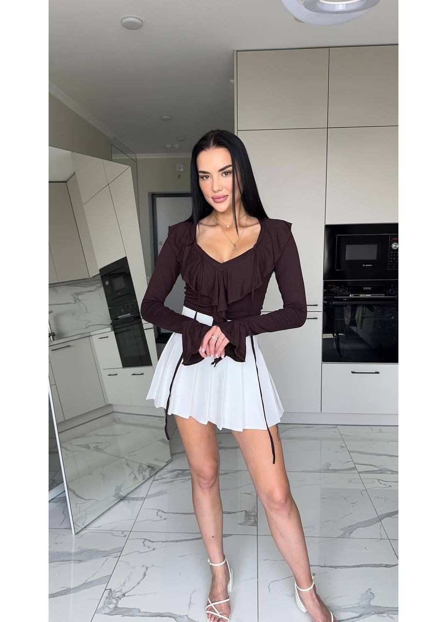 💫 Топ із воланами з натуральної віскози — ніжність у тренді 💫 DK/DL Мода без кордонів (351290233)