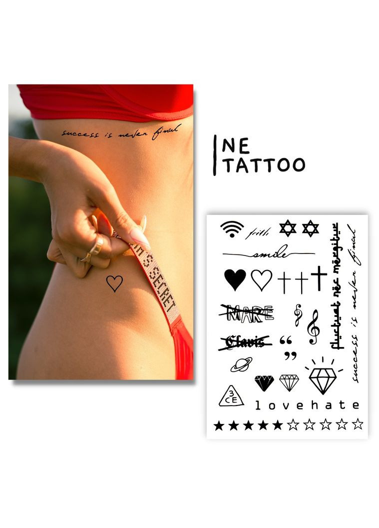 Тимчасове водостійке тату "LOVEHATE" No Brand (312538017)