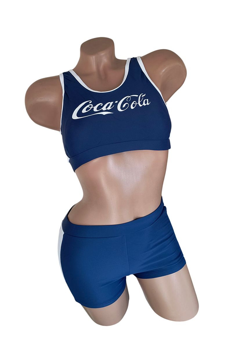 Темно-синій демісезонний купальник підлітковий роздільний для спорту та для активного відпочинку терес роздільний Teres