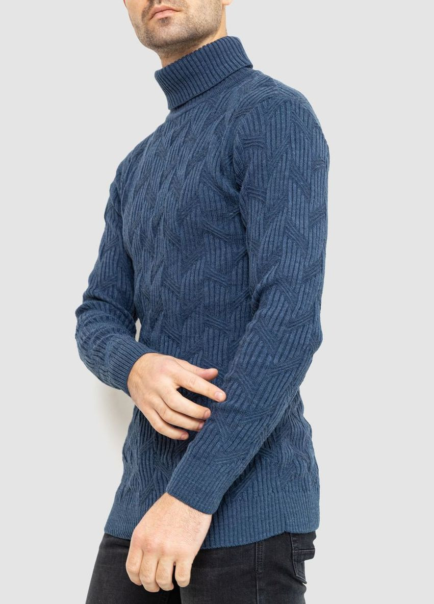 Синій зимовий светр чоловічий, колір коричневий, Ager