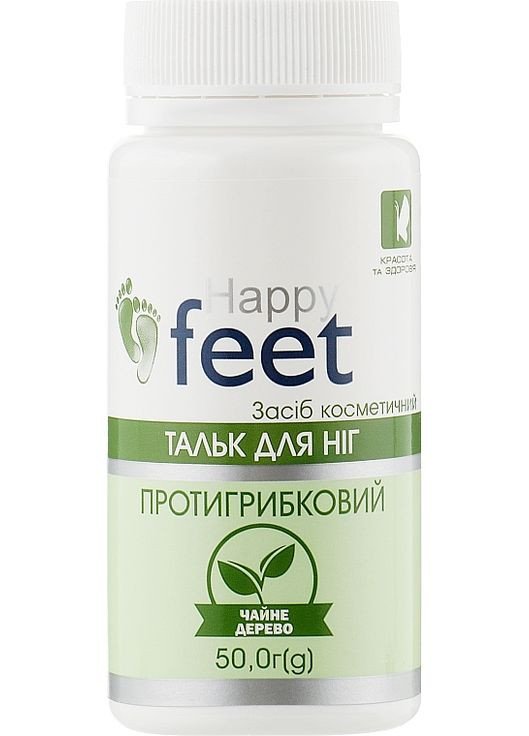 Тальк для ніг "Протигрибковий. Чайне дерево" - Happy Feet 50ml (869590-27231) EnJee (368647747)