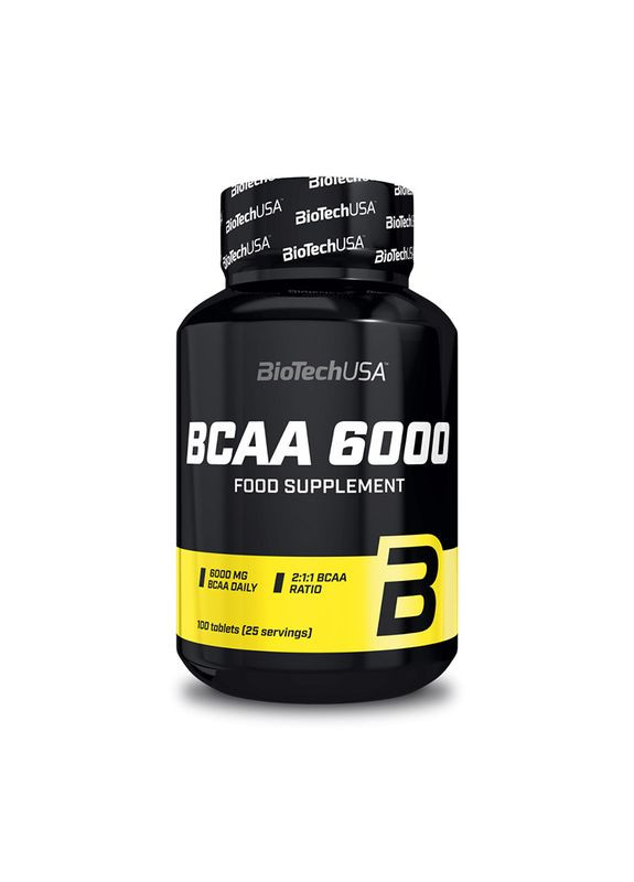 Амінокислота BCAA BCAA 6000, 100 таблеток Biotech (324421286)