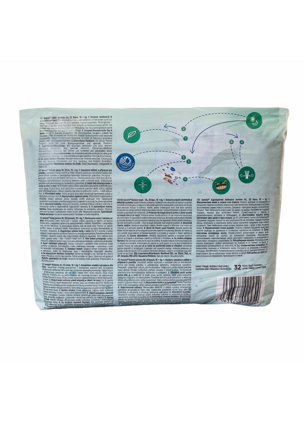 Подгузники Baby 6 XL 15+ кг 32 шт Bevola (369144251)