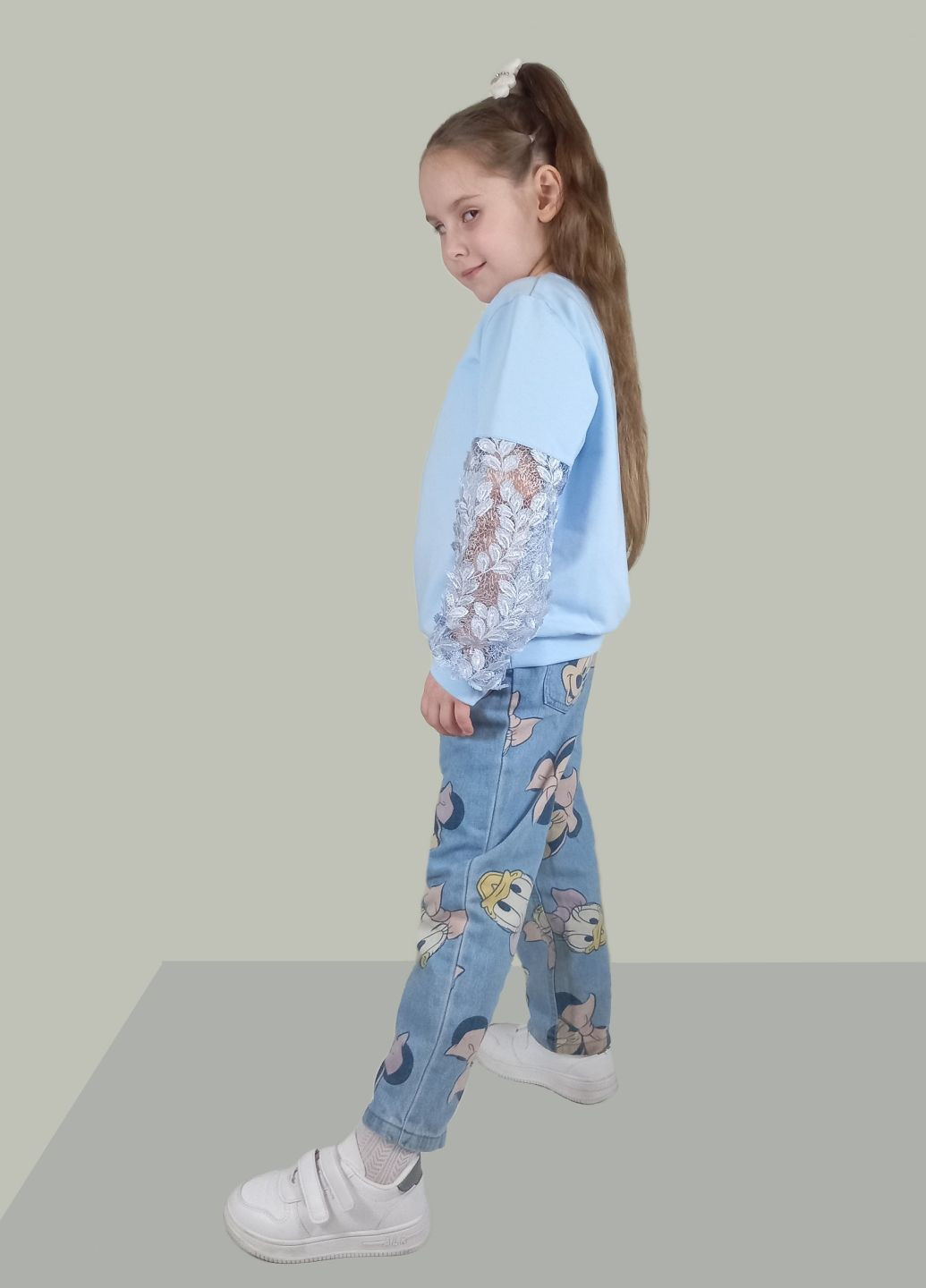 GEX світшот блакитний ажурний блакитний трикотаж