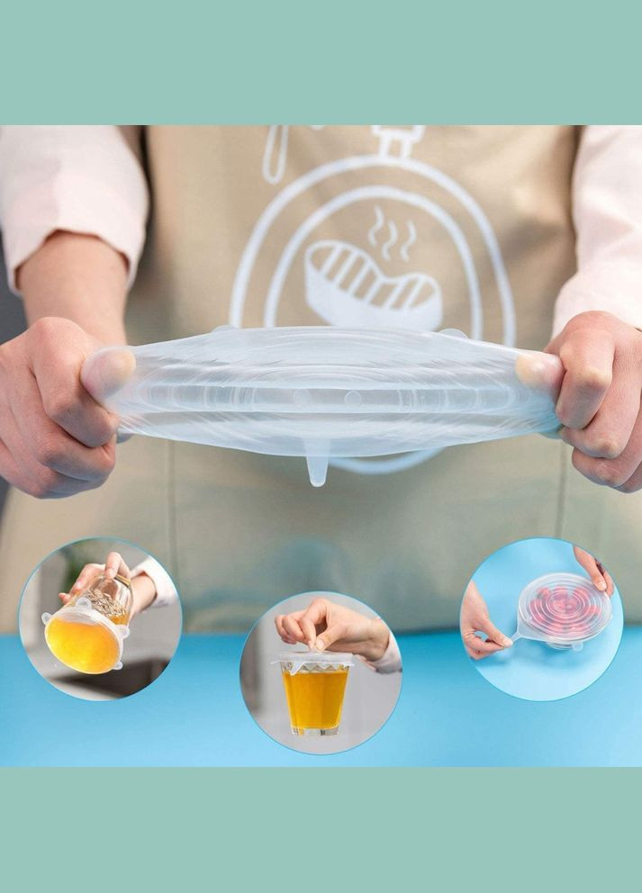 Набір силіконових кришок для посуду 10 шт Ø 6/9/11/14/16/20 см, кришка силіконова для чашок/контейнеро Alpina (362045964)