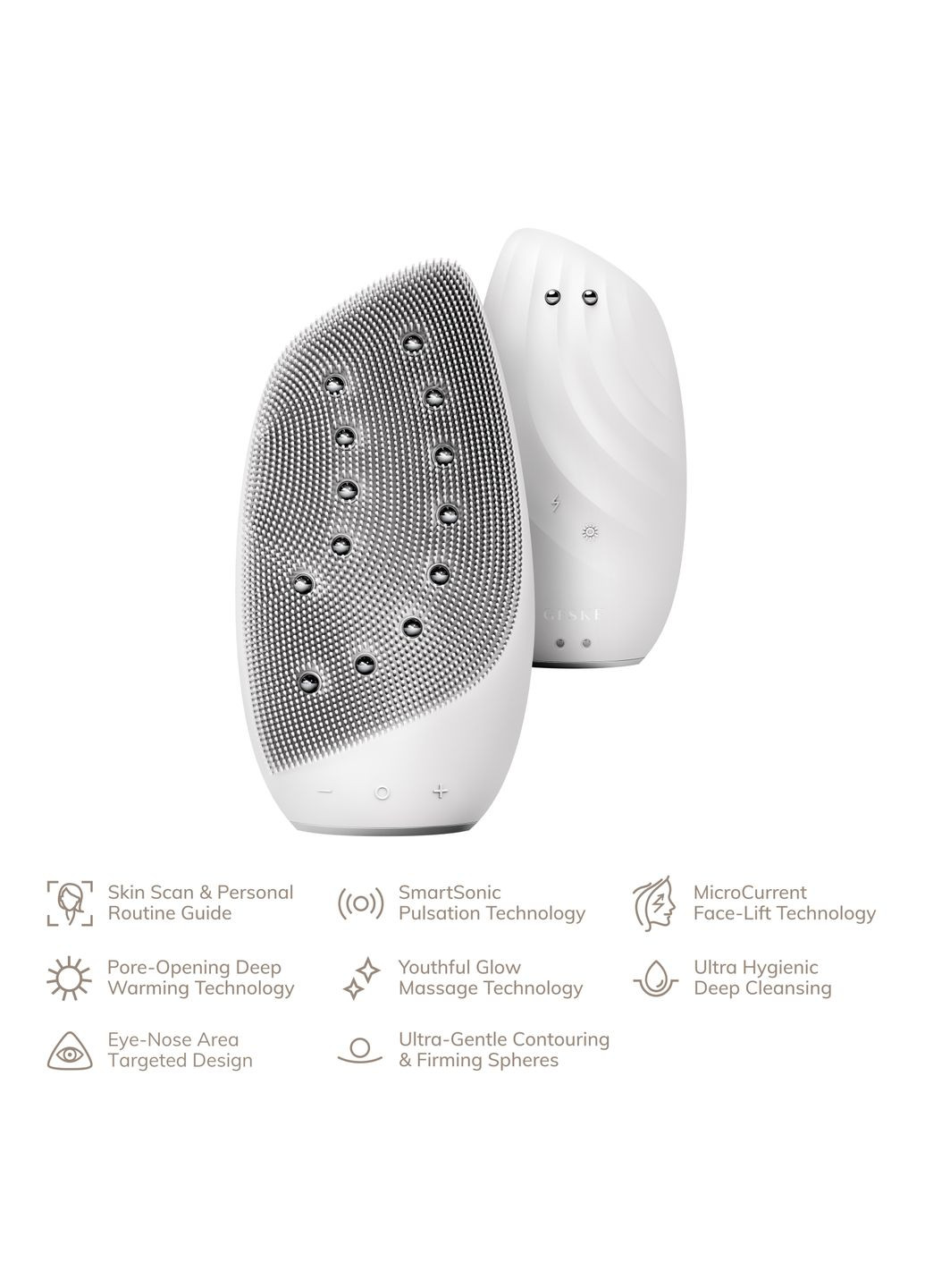 Очистительная щетка для лица Sonic Thermo Facial Brush&Face-Lifter 8в1 white GESKE (341525924)