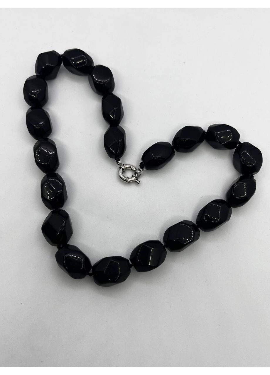 Намисто Агат 56 см Чорний (10288) No Brand (356109193)