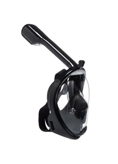 Полнолицевая S/M панорамная маска для плавания снорклинга GTM (S/M) Черная с креплением для камеры Original Black Free Breath (275334968)