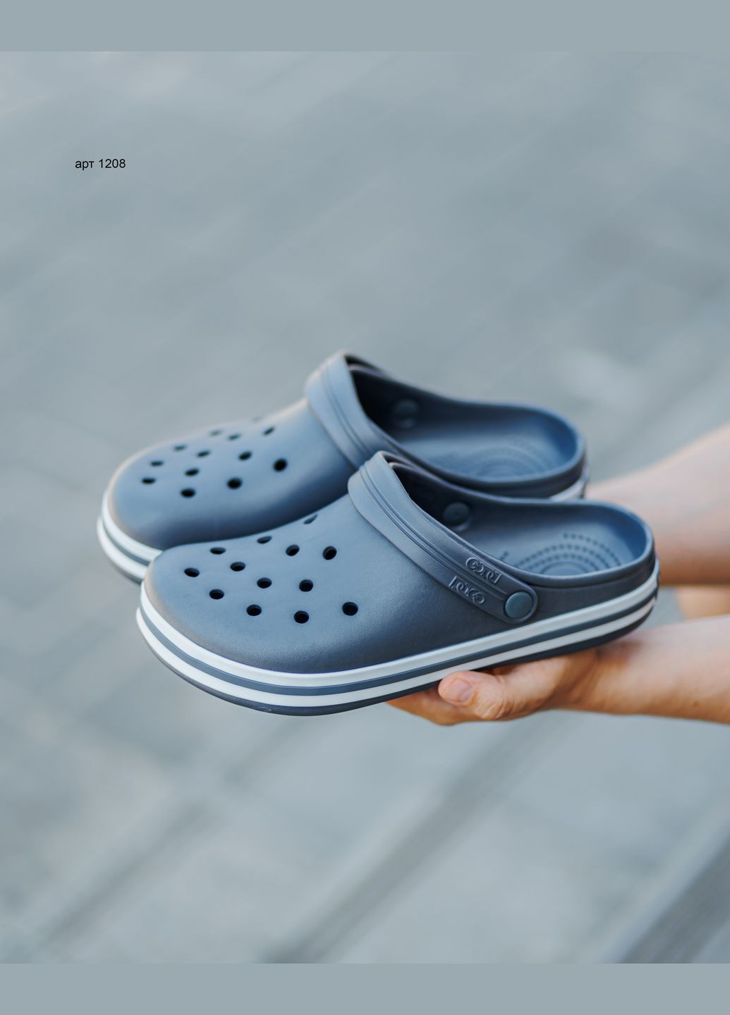 Кроксы мужские Roks Grey No Brand Crocs (336394702)