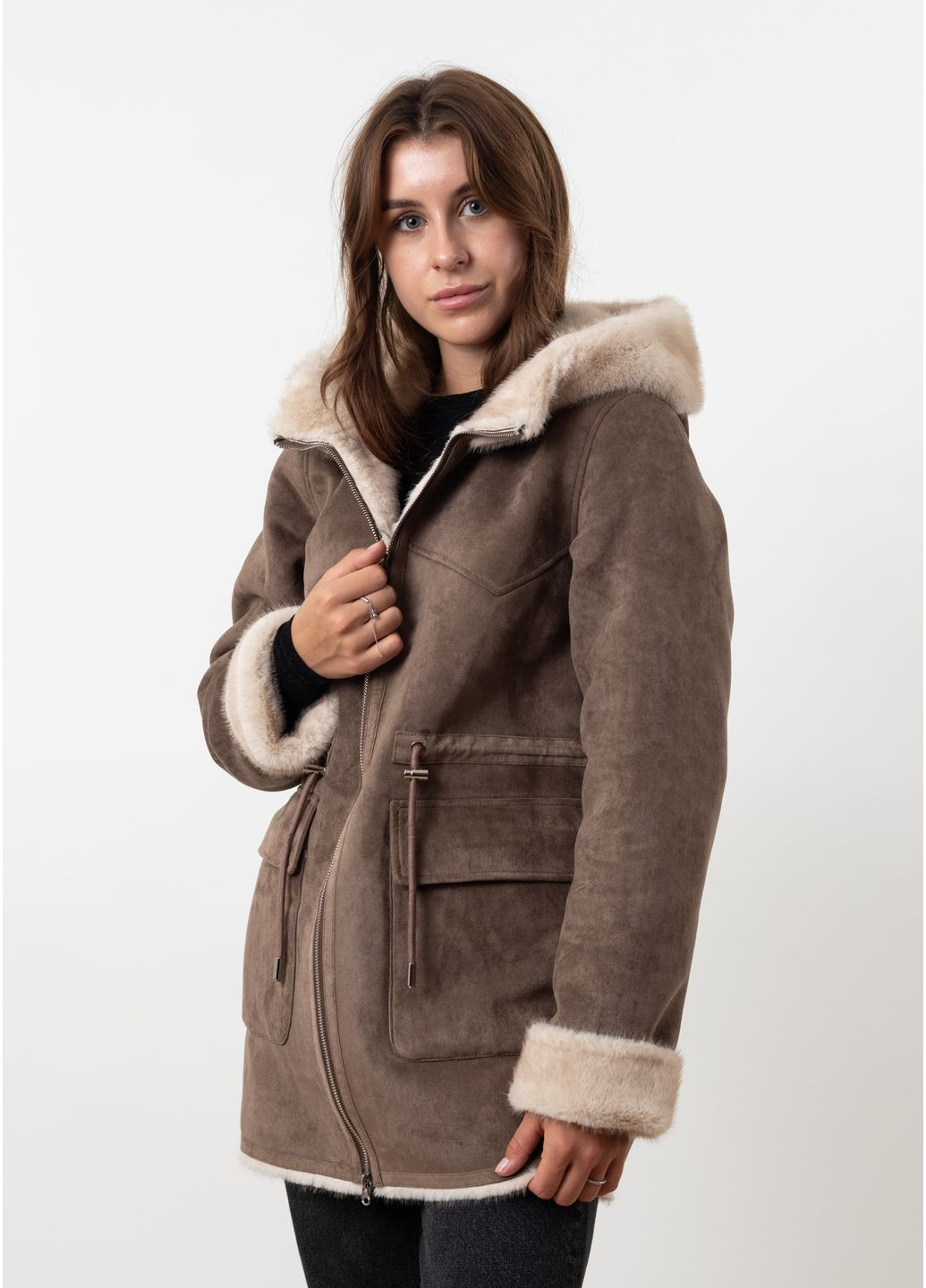 Коричневый зимний Пуховик MissLynx