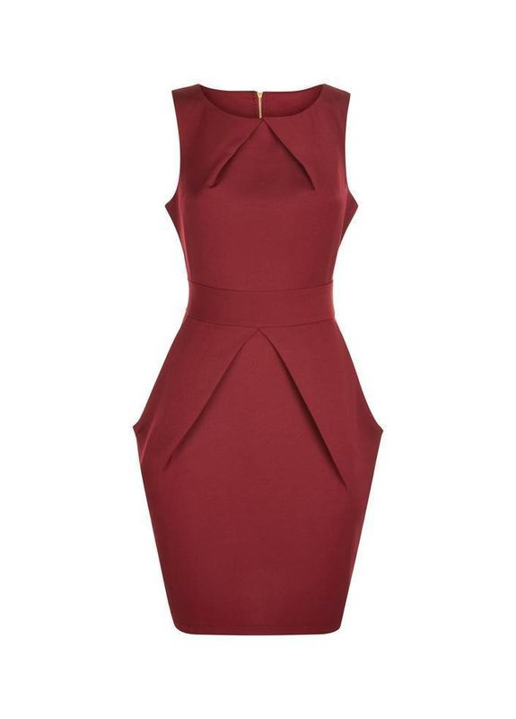 Бордовое праздничный, повседневный, коктейльное, кэжуал платье New Look однотонное
