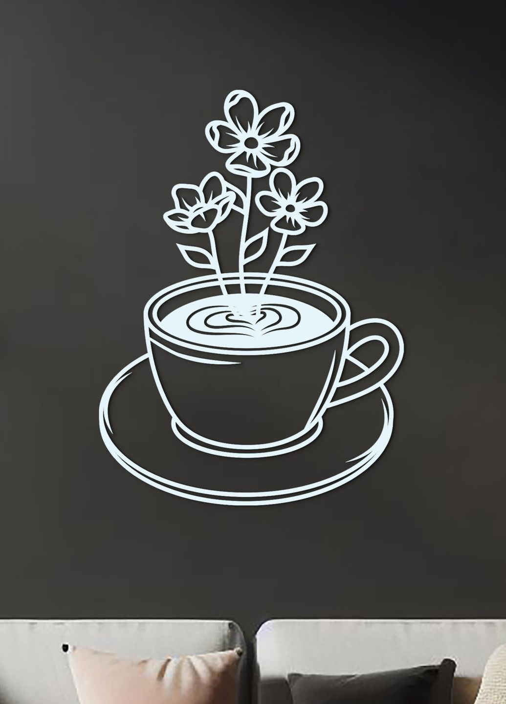 Современная картина на кухню, декоративное панно из дерева "Ромашковый чай", стиль лофт 30х23 см Woodyard (292013750)