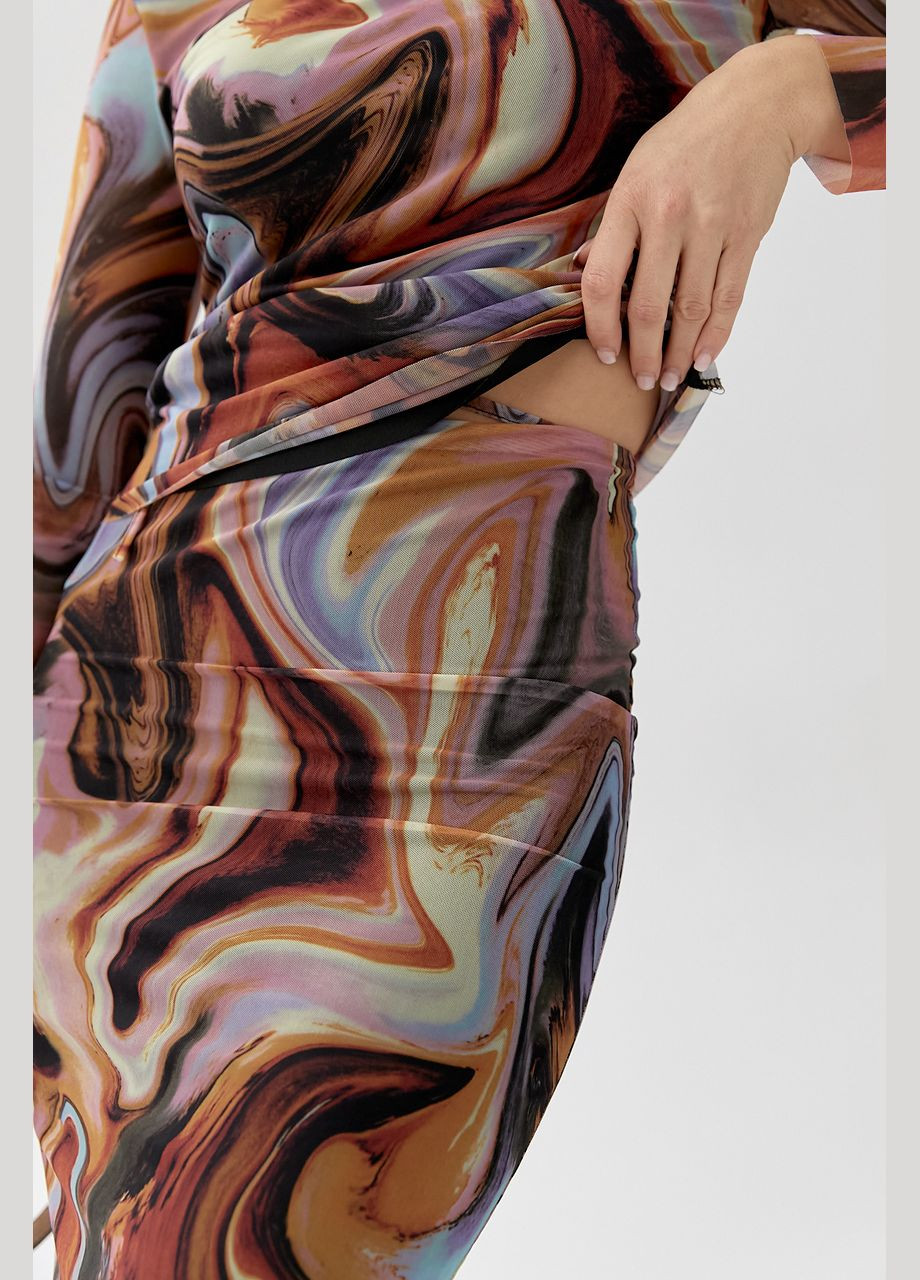 Костюм с юбкой-миди и джемпером из сетки Liton (296658527)