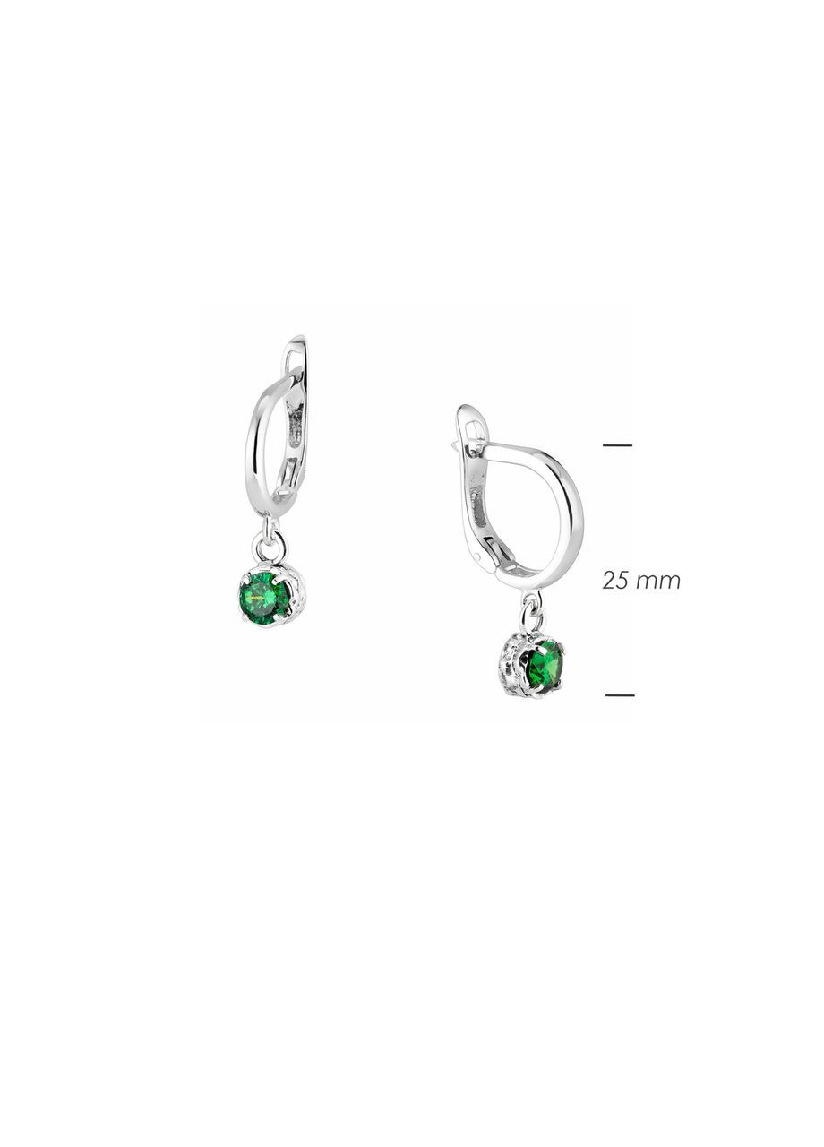 Сережки срібні з підвісками Цефеїда Emerald 925 Zirkon Skifska Etnika (364202595)
