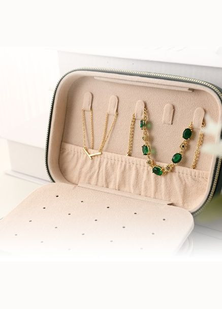 Органайзер для бижутерии и украшений 15019 5.5х11х15 см зеленый No Brand (364493034)