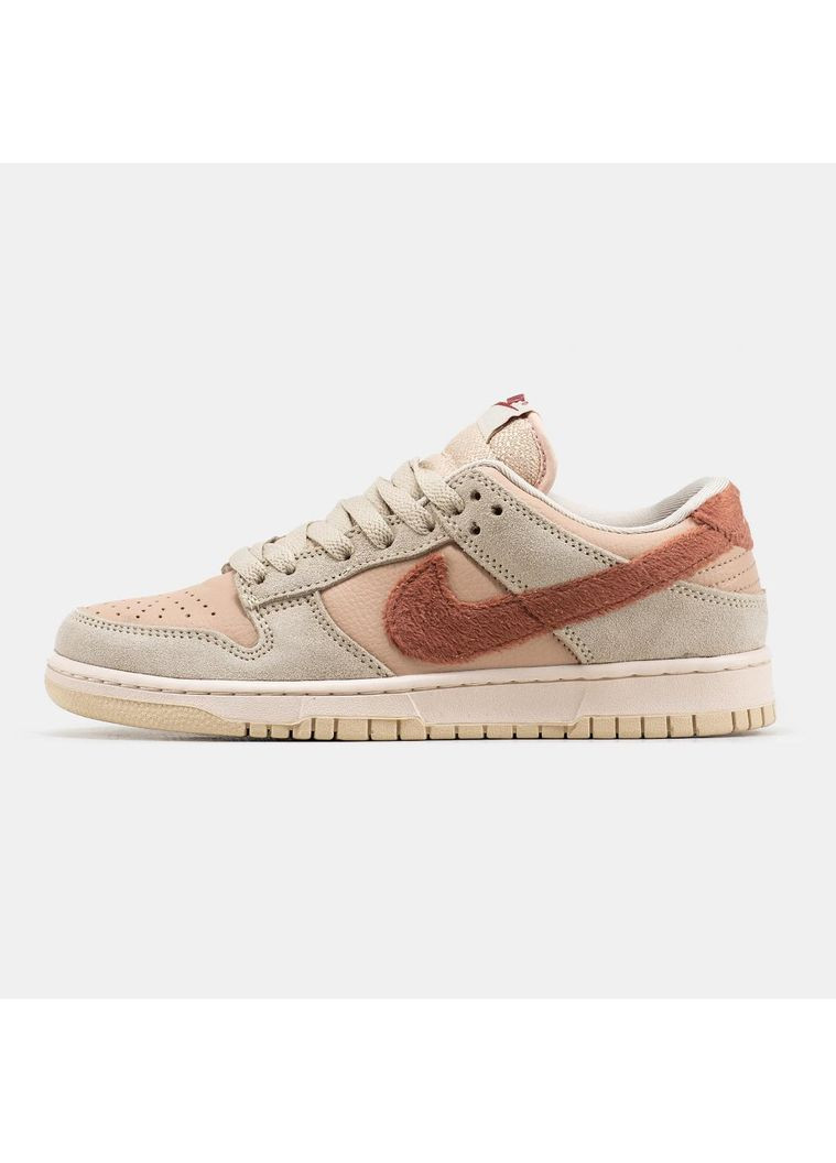 Бежевые демисезонные кроссовки мужские nike sb dunk low terry swoosh найк сб данк No Brand