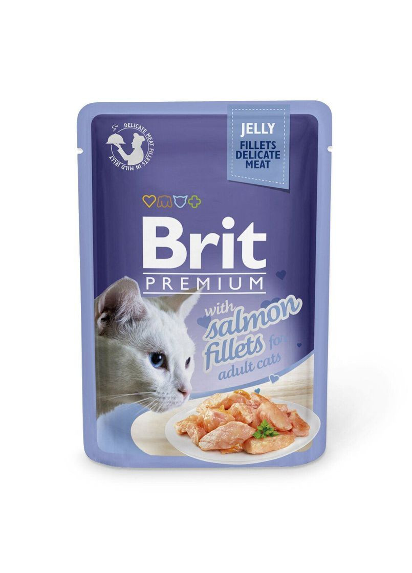 Влажный корм Cat Salmon Fillets Jelly pouch (филе лосося в желе) для кошек 85 г (111242/487) Brit Premium (279567597)
