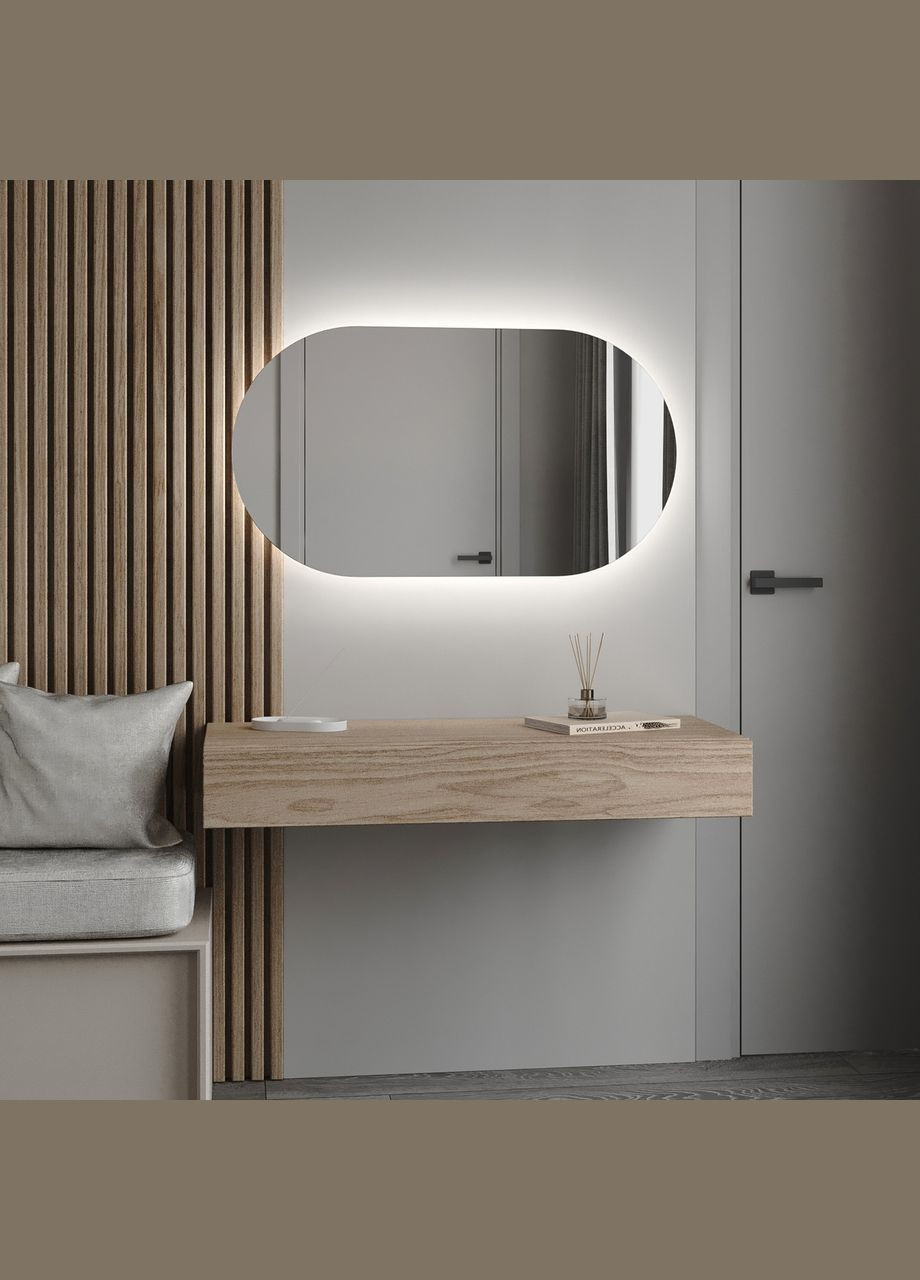 Фігурне навісне дзеркало з LED-підсвіткою Ліль 1000×600 MORELI (335422869)