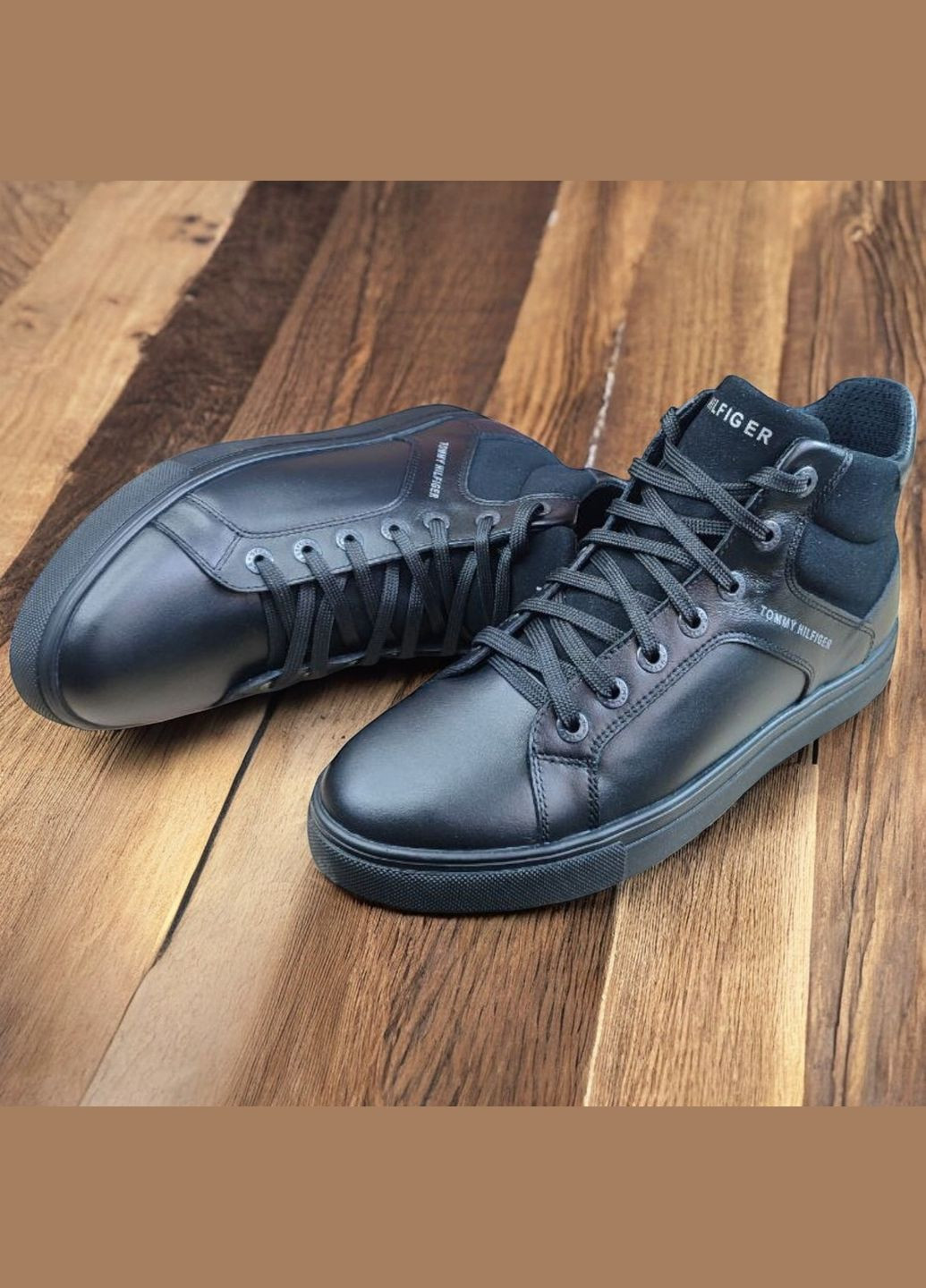 Черные зимние кожаные кеды зимние мужские, высокие зимние кеды на меху, черные теплые мужские зимние кроссовки с мехом 40-45 No Brand