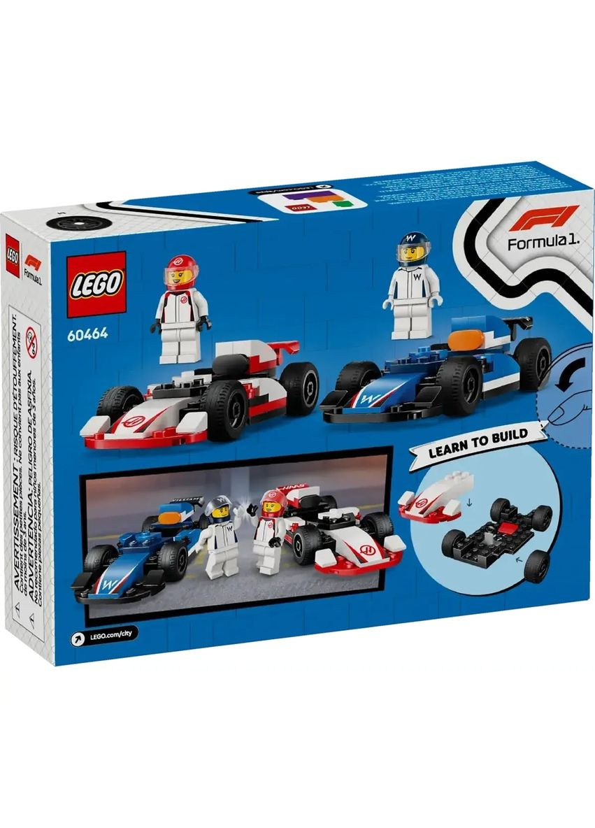 Конструктор City Bolides F1 Williams Racing та Haas F1, 92 деталі () Lego 60464 (328394005)