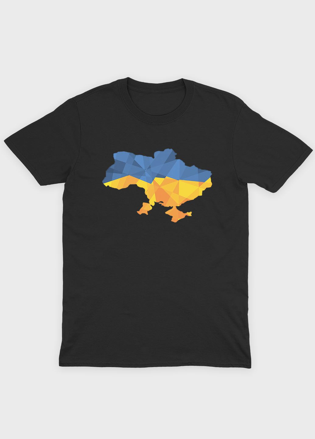 Чорна літня жіноча футболка з патріотичним принтом мапа україни (ts001-1-bl-005-1-005-f) Modno