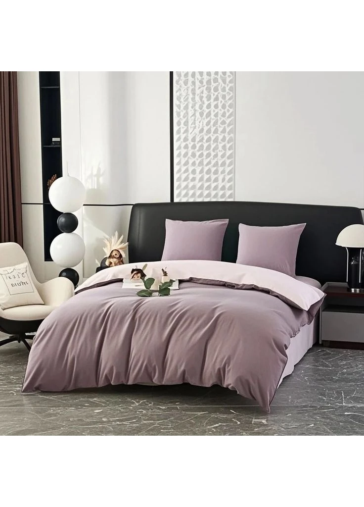 Постільна білизна Home Textiles двоспальна постіль із вареної бавовни не вимагає прасування 100% бавовна 200х230 см Ліловий L&M (382244720)
