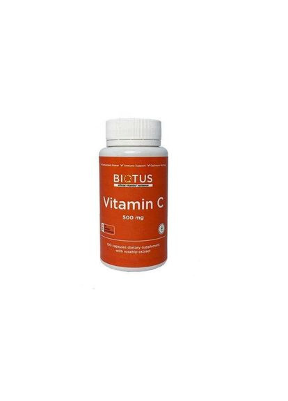 Вітамін С, Vitamin C,, 500 мг, 100 капсул (BIO5301730 Biotus (266039118)