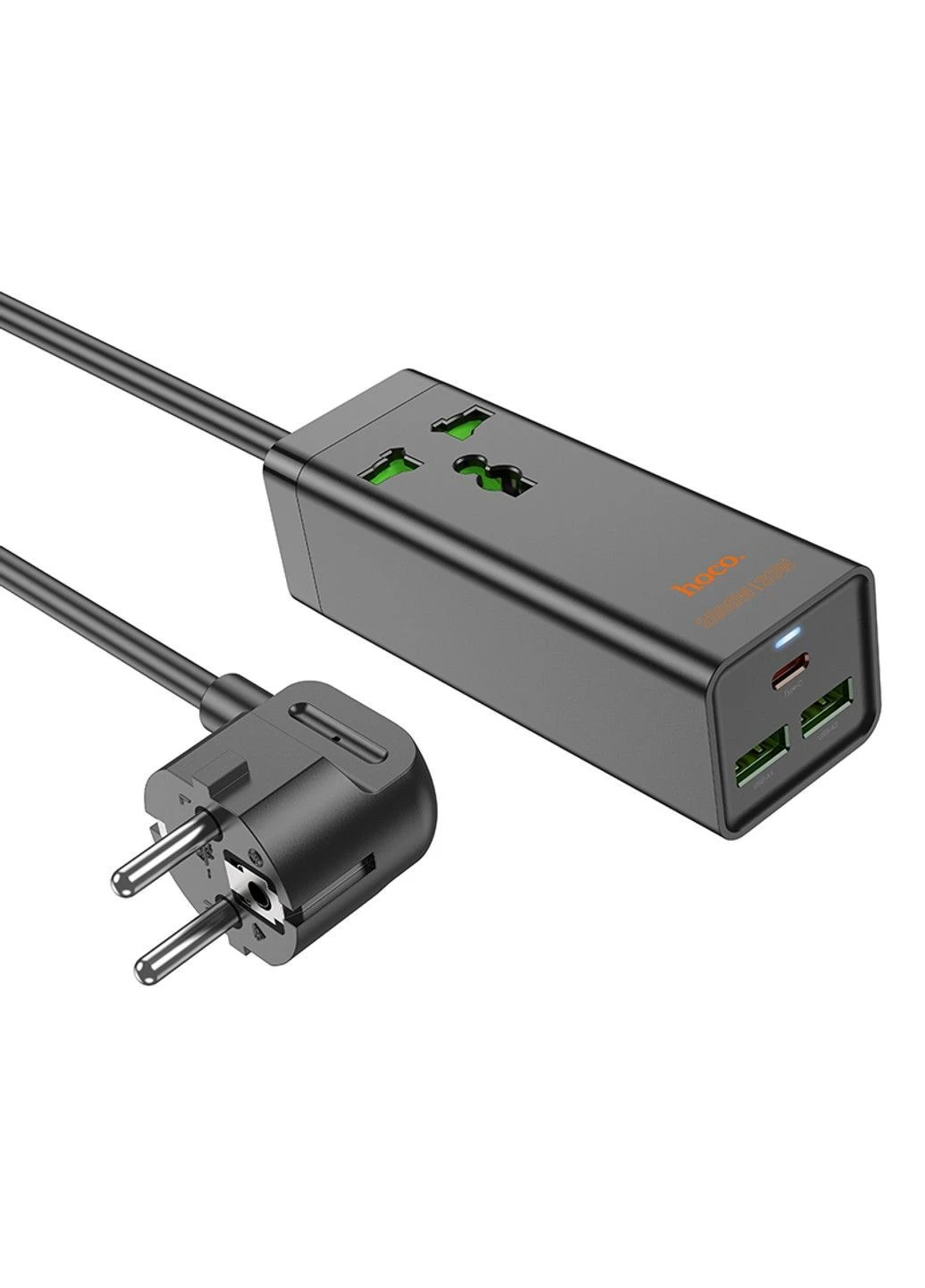 Сетевой удлинитель AC9A Talent PD30W(1C2A with 1 socket) desktop charger Black Hoco (380482559)