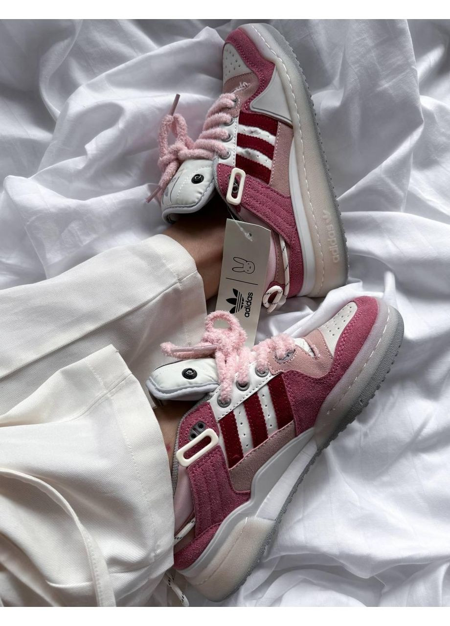 КРОСІВКИ ЖІНОЧІ ADIDAS FORUM LOW BAD BUNNY WHITE PINK АДІДАС ФОРУМ No Brand рожеві демісезони (369387723)