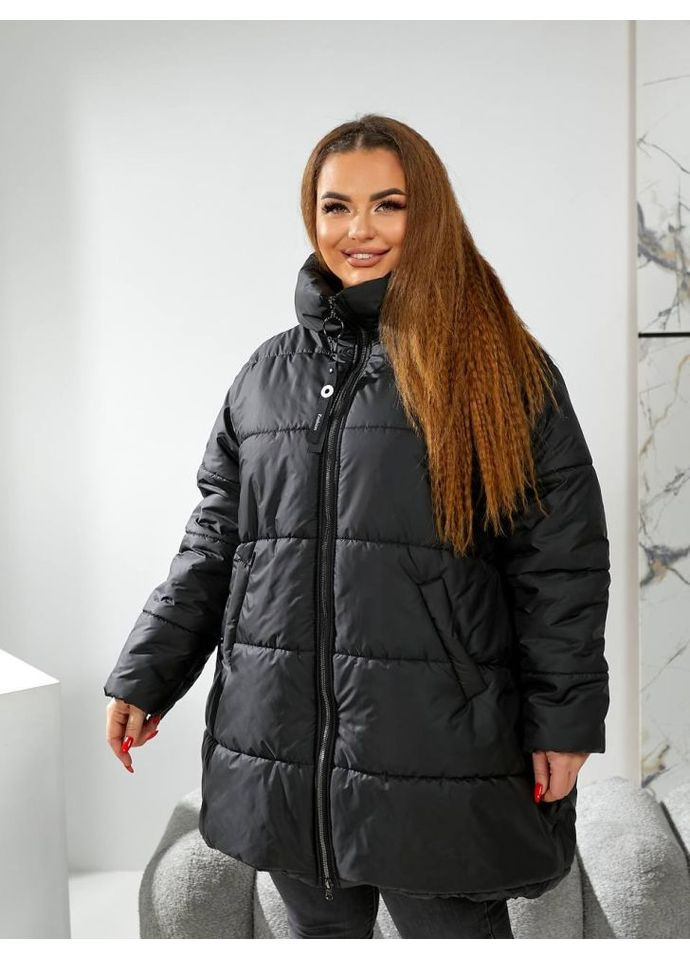 Черная демисезонная куртка еврозима ну-1425/1 ( ) No Brand