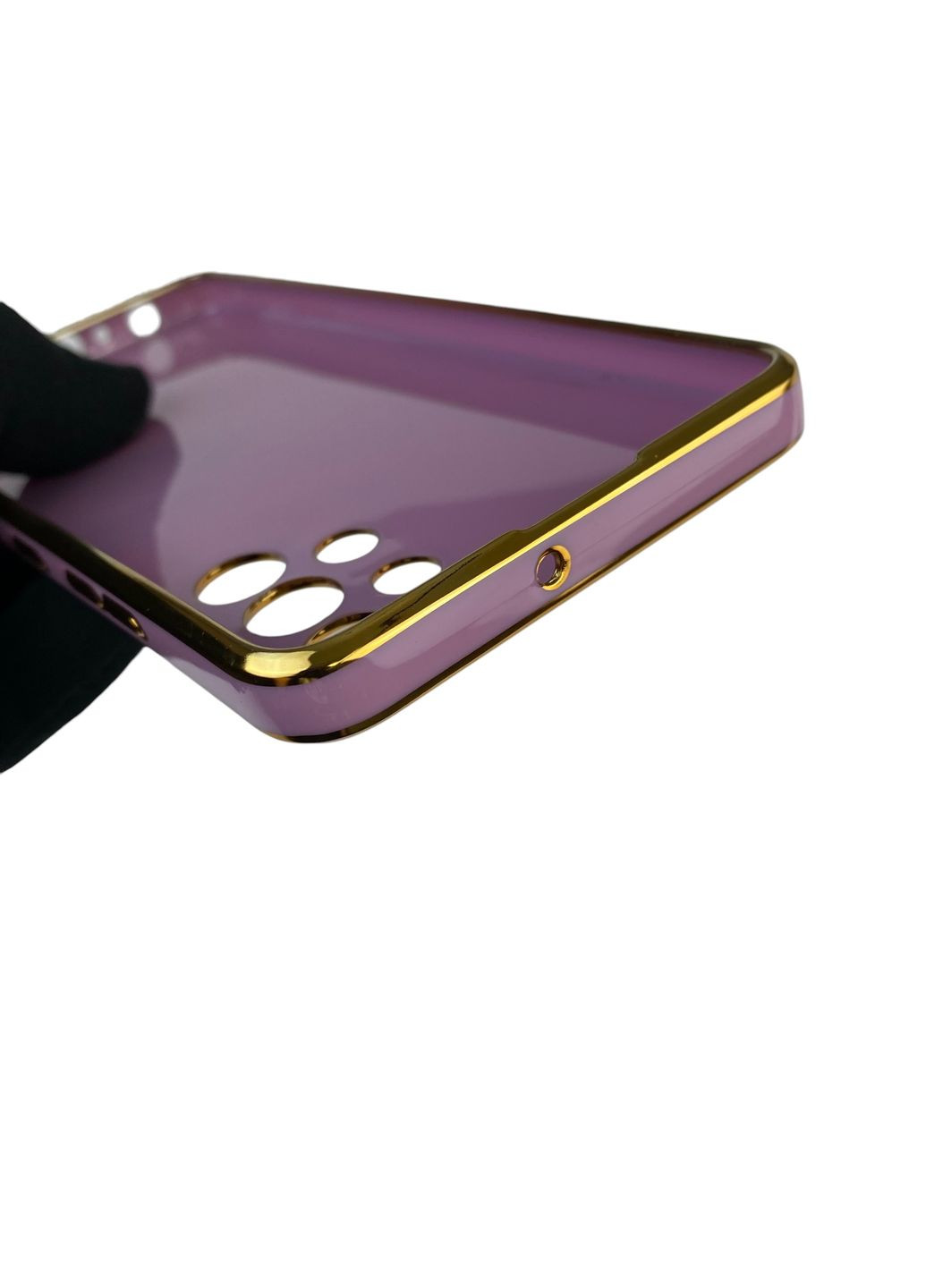 Чехол для Galaxy A32 4G SM-A325F с кольцом-подставкой с золотой окантовкой на самсунг а32 черничный gs1 Samsung (366234109)