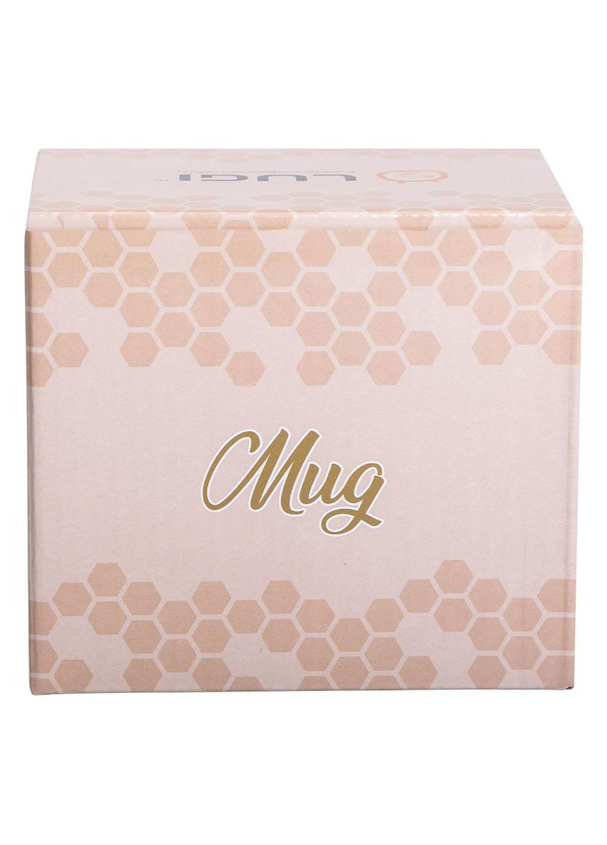 Кружка фарфоровая с золотым ободком и позолоченной ручкой 320 (мл) Бежевая RX-N240624BE Liling Rongxiang Ceramic (370974868)