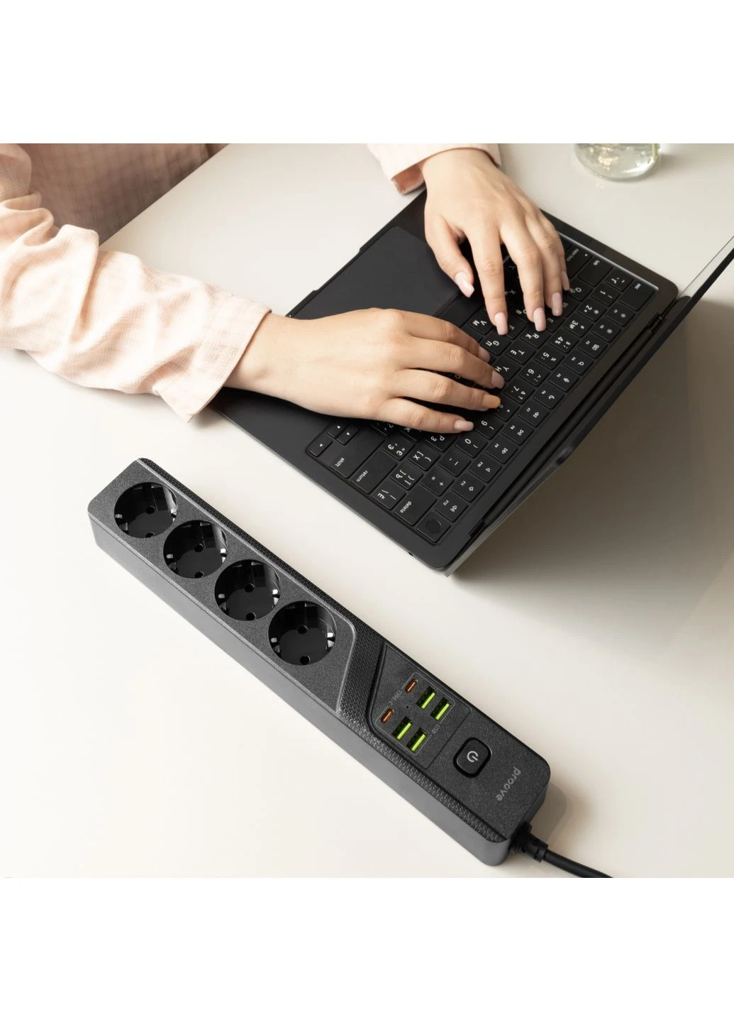 Мережевий фільтр Power Socket P-04 (4 розетки + 4 USB + 2 Type-C) 2М (black) Proove (372465481)
