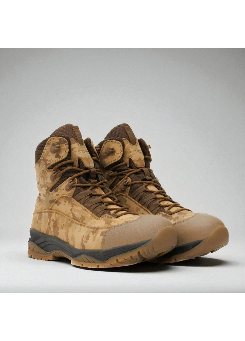 Військові Чоловічі Демісезонні Берці з Кожі. 36-46р Койот + Піксель. Посилена п'ята та носок! STDM-1076 36 No Brand (349513256)