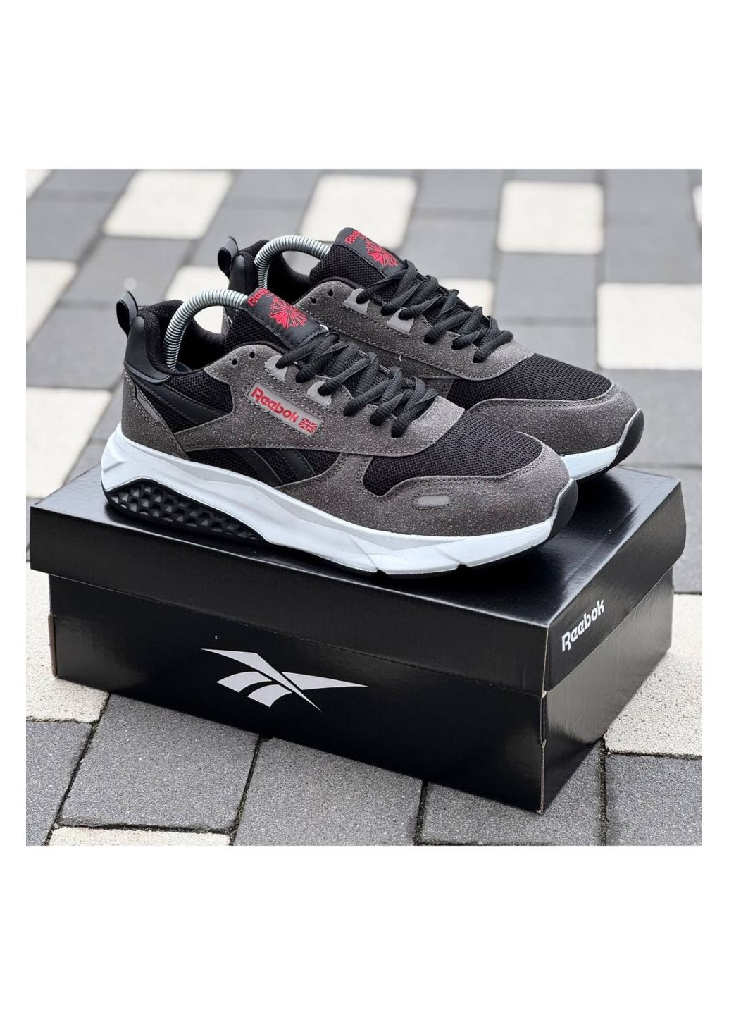 Серые демисезонные мужские кроссовки No Brand