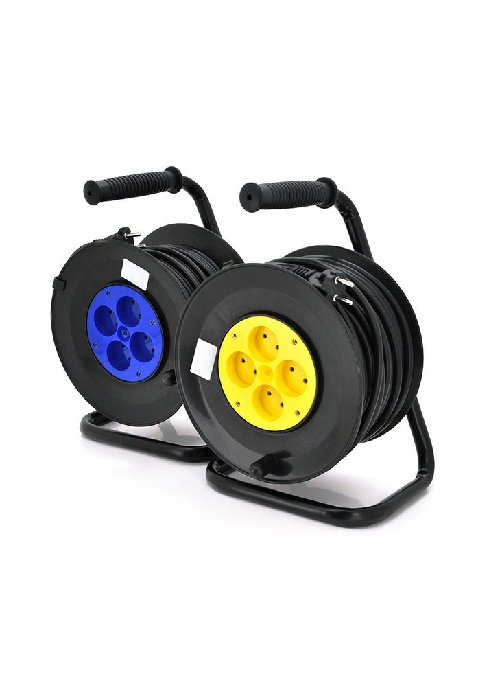 Подовжувач на котушці 25м (ПВС 2*2,5), 4 гнізда без заземлювального контакту, контактна група - латунь, ГОСТ Lumano (360403112)