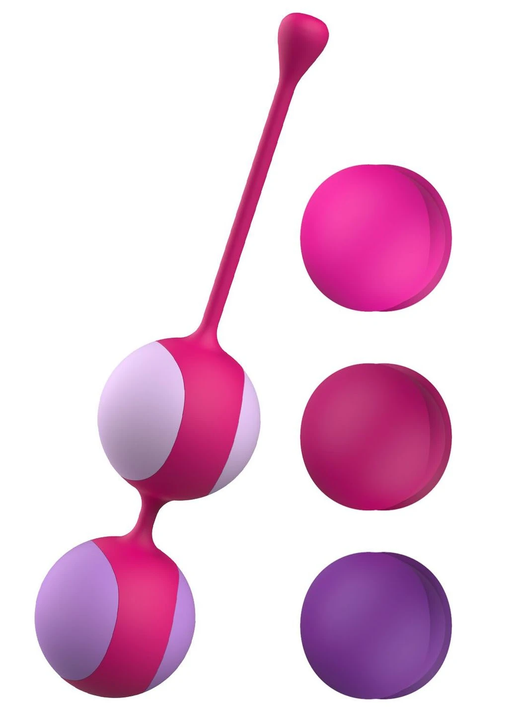 Вагинальные шарики Kewos — Cerise/Candy Violet, 5 шариков в комплекте, 15, 25, 35, 45 и 55 г - CherryLove Liebe (332209372)