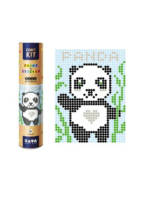 Картина за номерами стікерами в тубусі "Панда", 1200 стікерів 1852 УМНЯШКА (363122974)