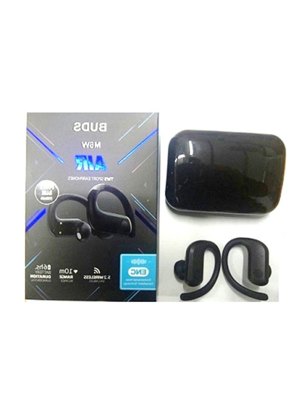 Бездротові спортивні навушники Buds M6W Air 5.2 c кейсом 2200mAh (Black) No Brand (332636483)