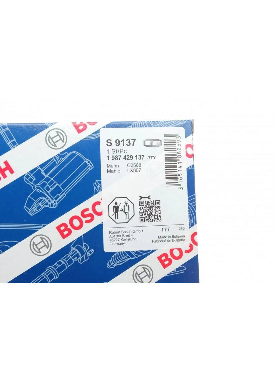 Фильтр воздушный Toyota Corolla/Carina 1.3i/1.6i/1.816V 87-07 1 987 429 137 RU63 Bosch (368131746)