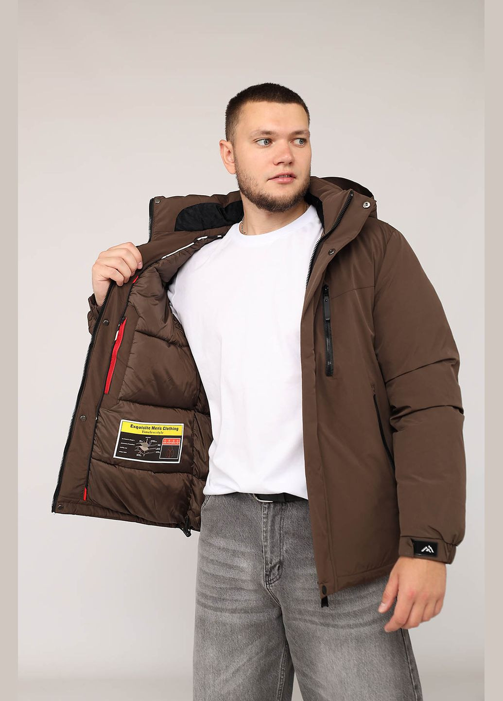 Темно-коричневая зимняя куртка мужская цвет темно-коричневый cb-00276129 Yuki