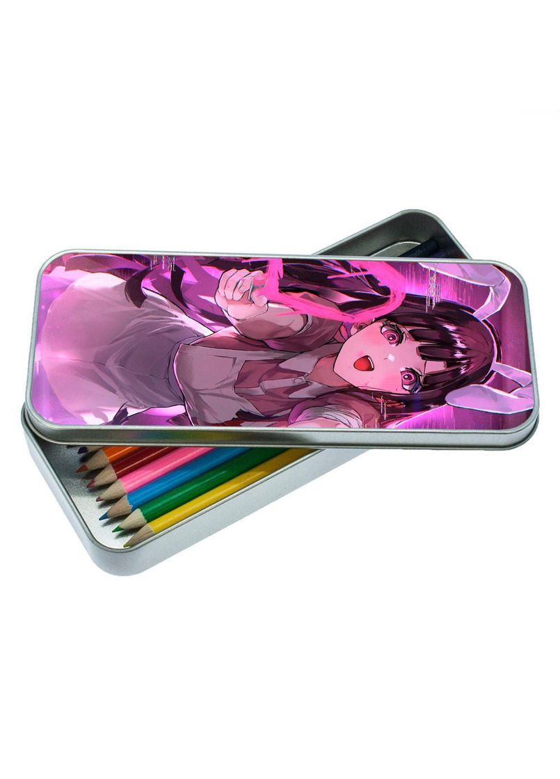 Органайзер для канцелярського приладдя металевий, кейс для дрібниць Аніме Дангаромпа #009 7*18 см Silver No Brand (309152342)