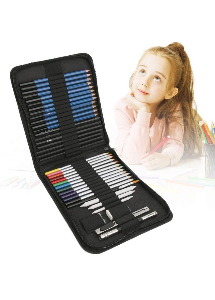 Набір для малювання та скетчингу в нейлоновій сумці ( 41 предмет) Yover (322650481)