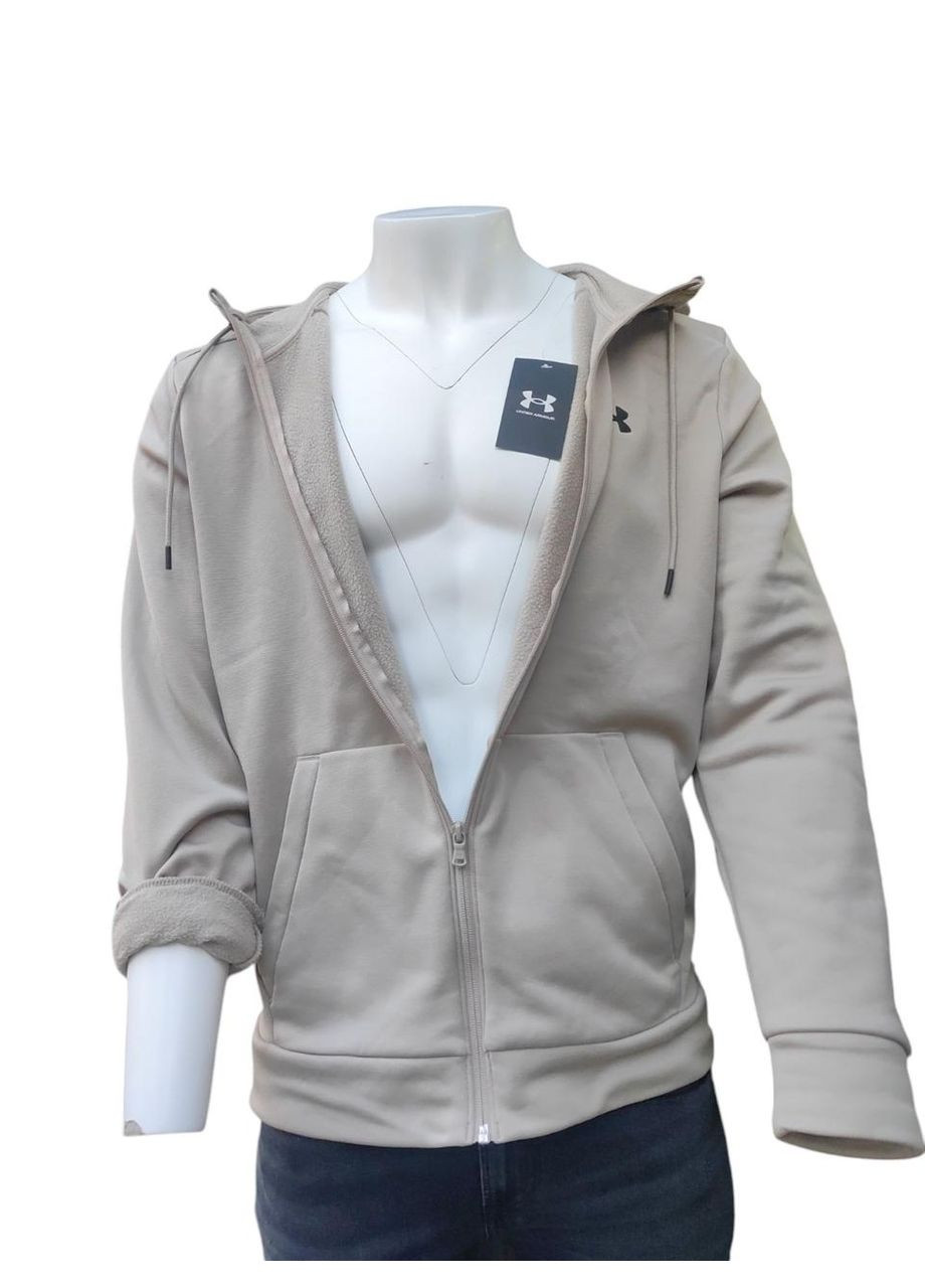 Комбинированный мужские худые на флисе с капюшоном песочного цвета, размер l Under Armour (370442451)