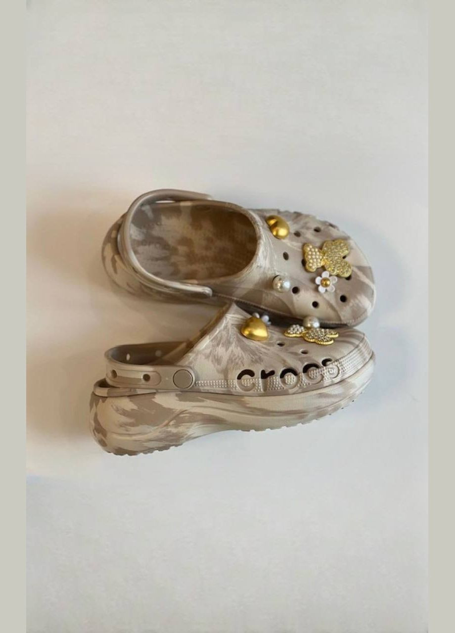 Светло-коричневые clog крокс платформа бая клог Crocs