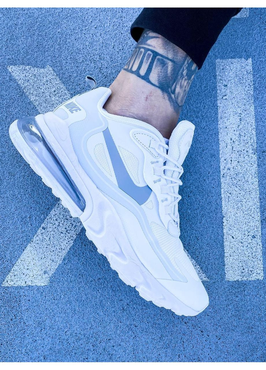 Белые демисезонные кроссовки мужские nike react 270 white reflective найк реакт No Brand