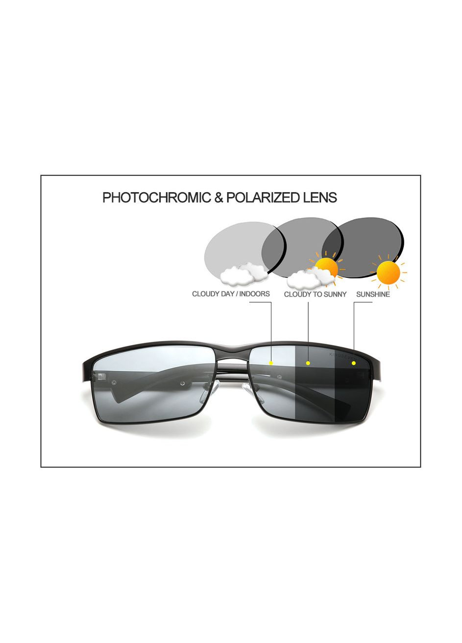 Фотохромные солнцезащитные очки – антиблик для водителей с фотохромными линзами N7756F DESIGN Серебо KINGSEVEN (366560158)