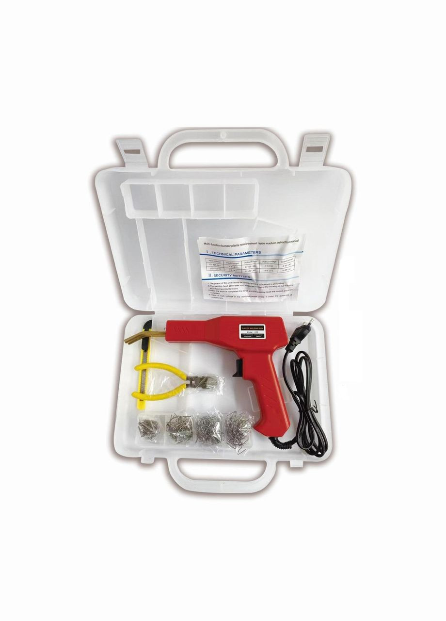 Паяльник електричний для ремонту пластику Паяльник для паяння пластикових бамперів + 200 скоб Червоний (R051148) Icar (349843665)