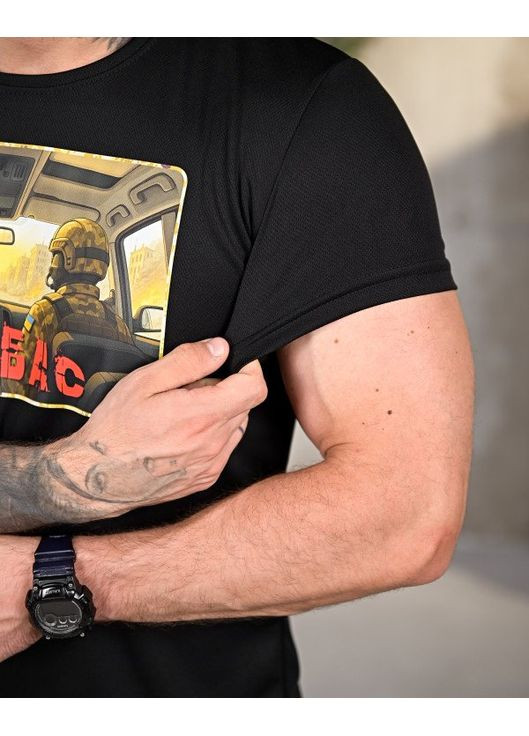 Тактична чоловіча футболка Донбас чорна No Brand (354308120)